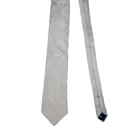 Joseph Abboud Men's Tan Blue Gingham Silk Classic Necktie - Picture 3 of 7